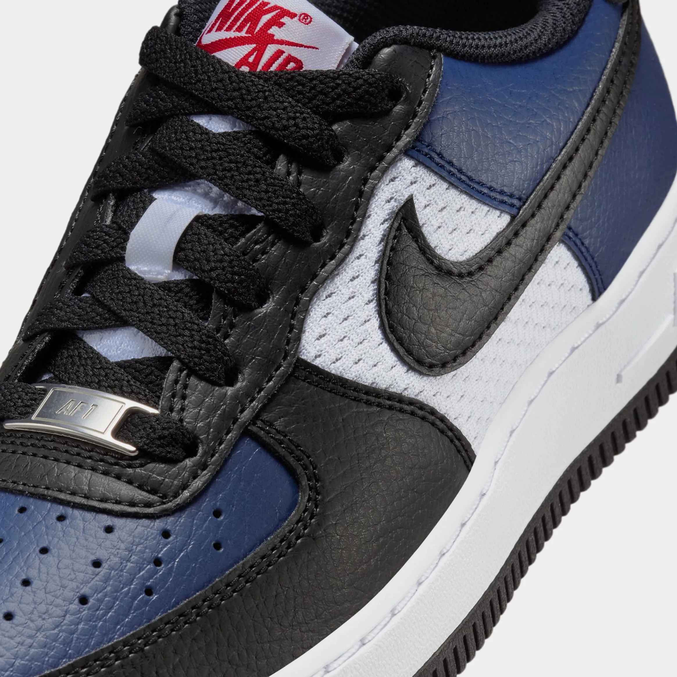 Air Force 1 Low Navy Grade School Lifestyle Shoes (Midnight Navy/Black/Red)