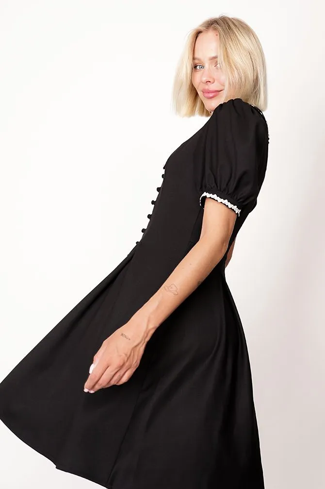 Avery Collar Dress Black