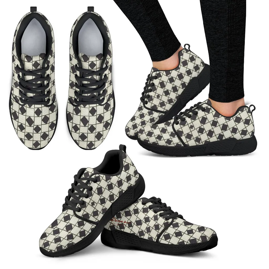 B&W Checkerboard Athletic Sneakers