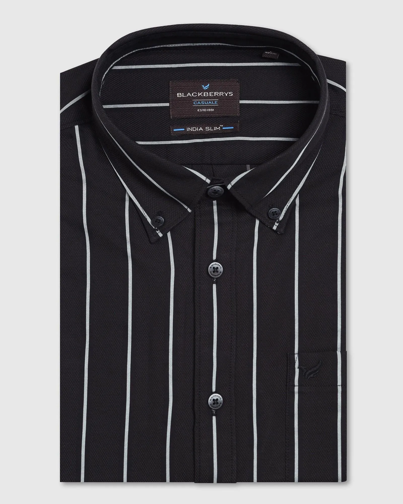 Casual Black Stripe Shirt - Mateo