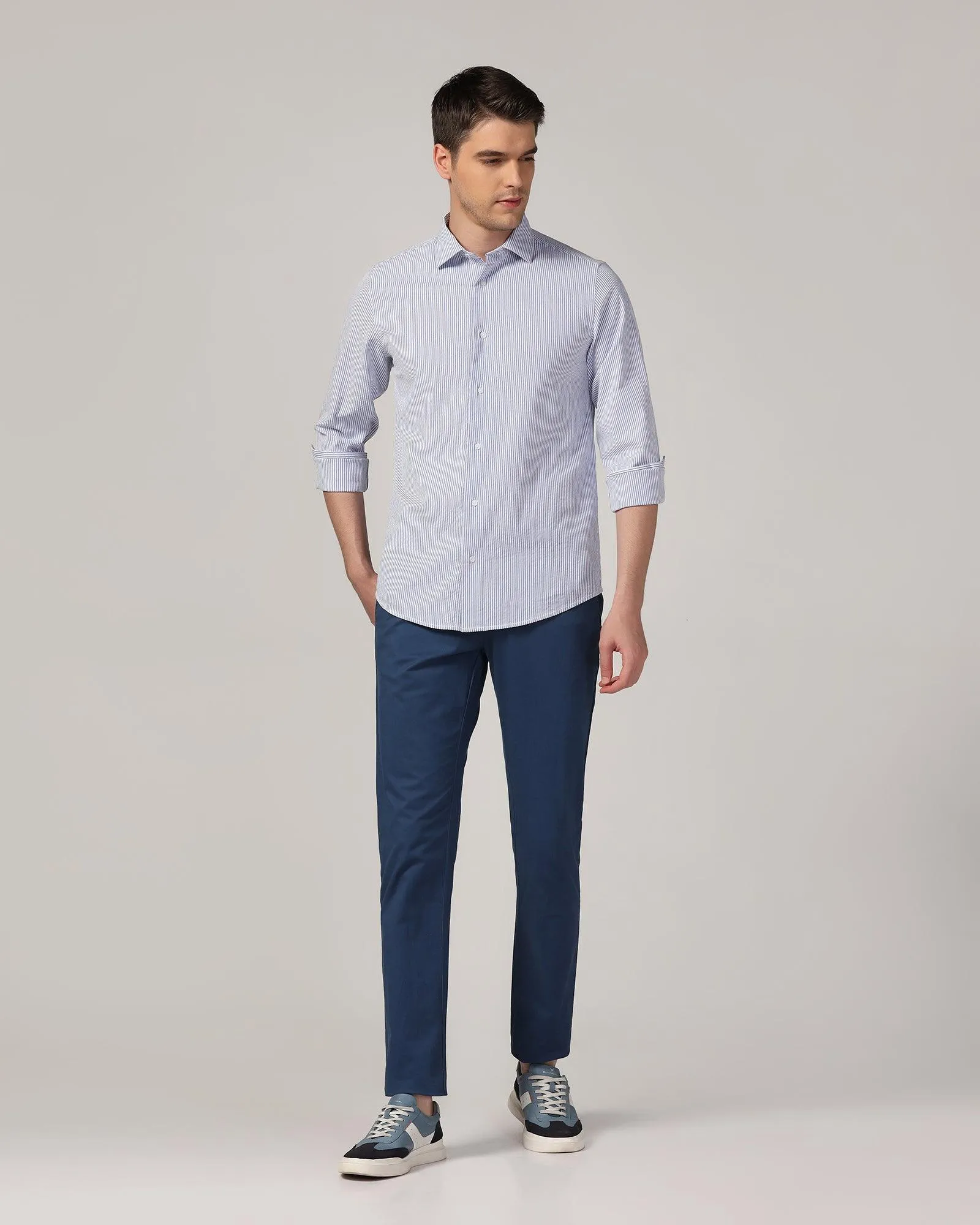 Casual Blue Stripe Shirt - Taffy