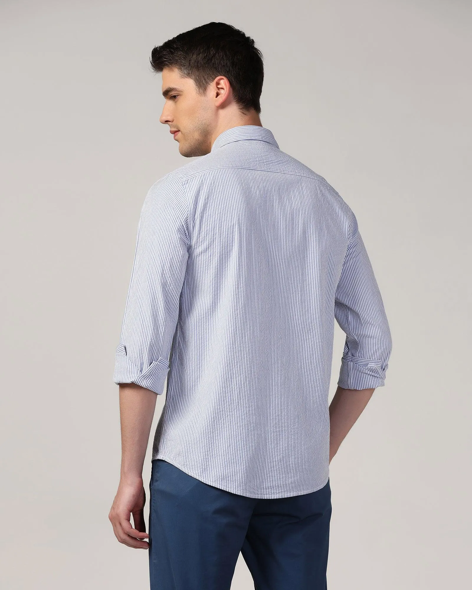 Casual Blue Stripe Shirt - Taffy