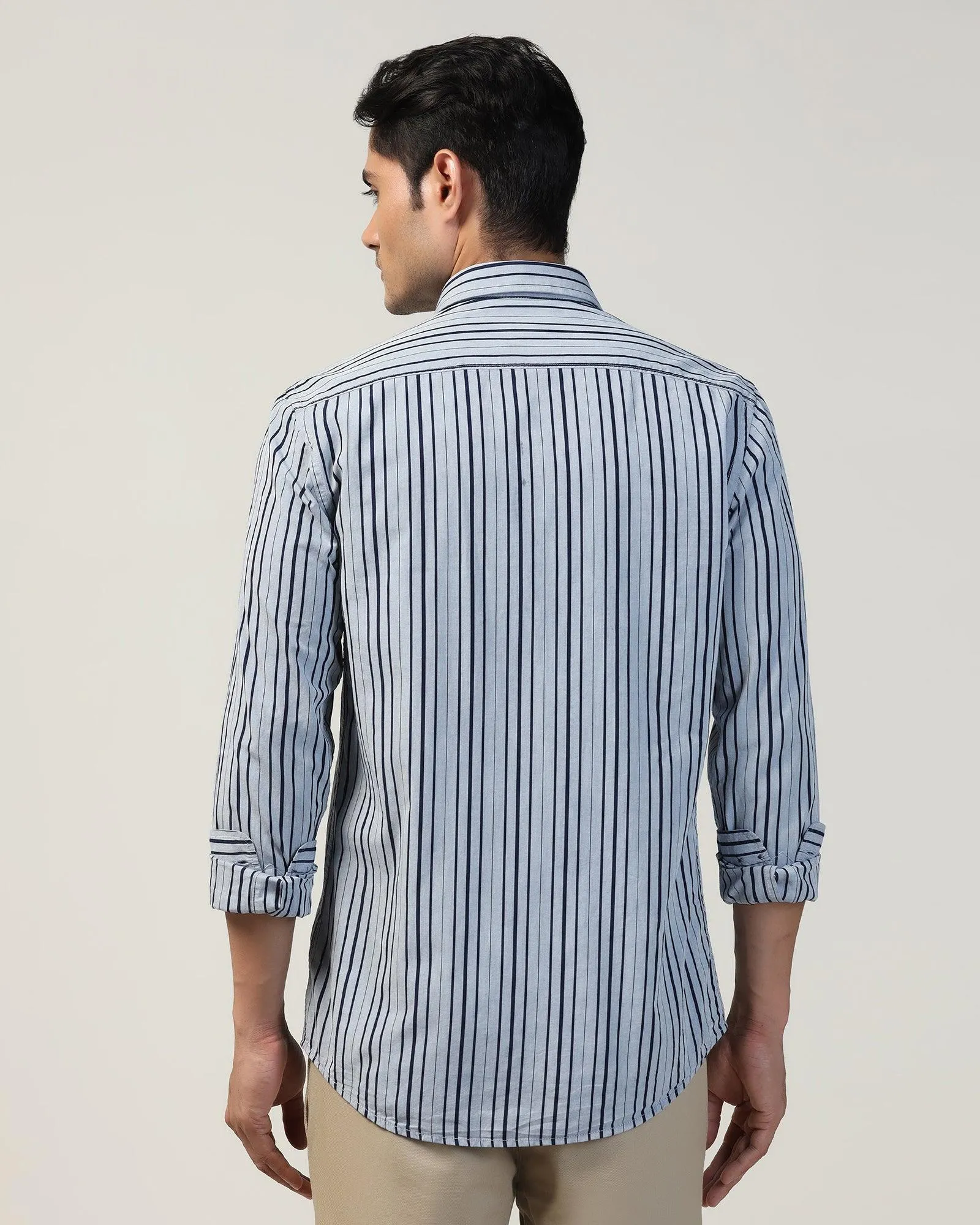 Casual Indigo Stripe Shirt - Elvan