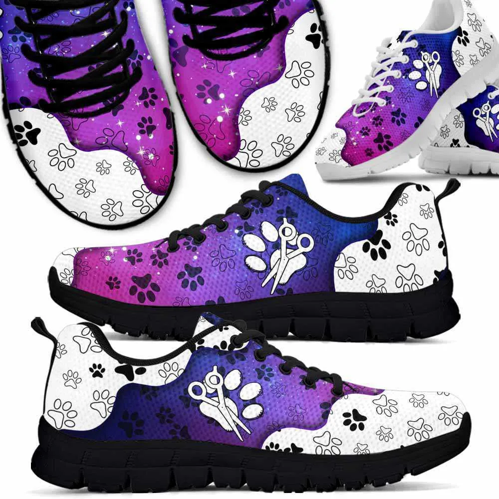 Dog Groomer Sneaker, Dog Groomer Gradient Tool Paw Pattern Sneakers Shoes, Best Running Shoes, Unique Gifts For Dog Lovers