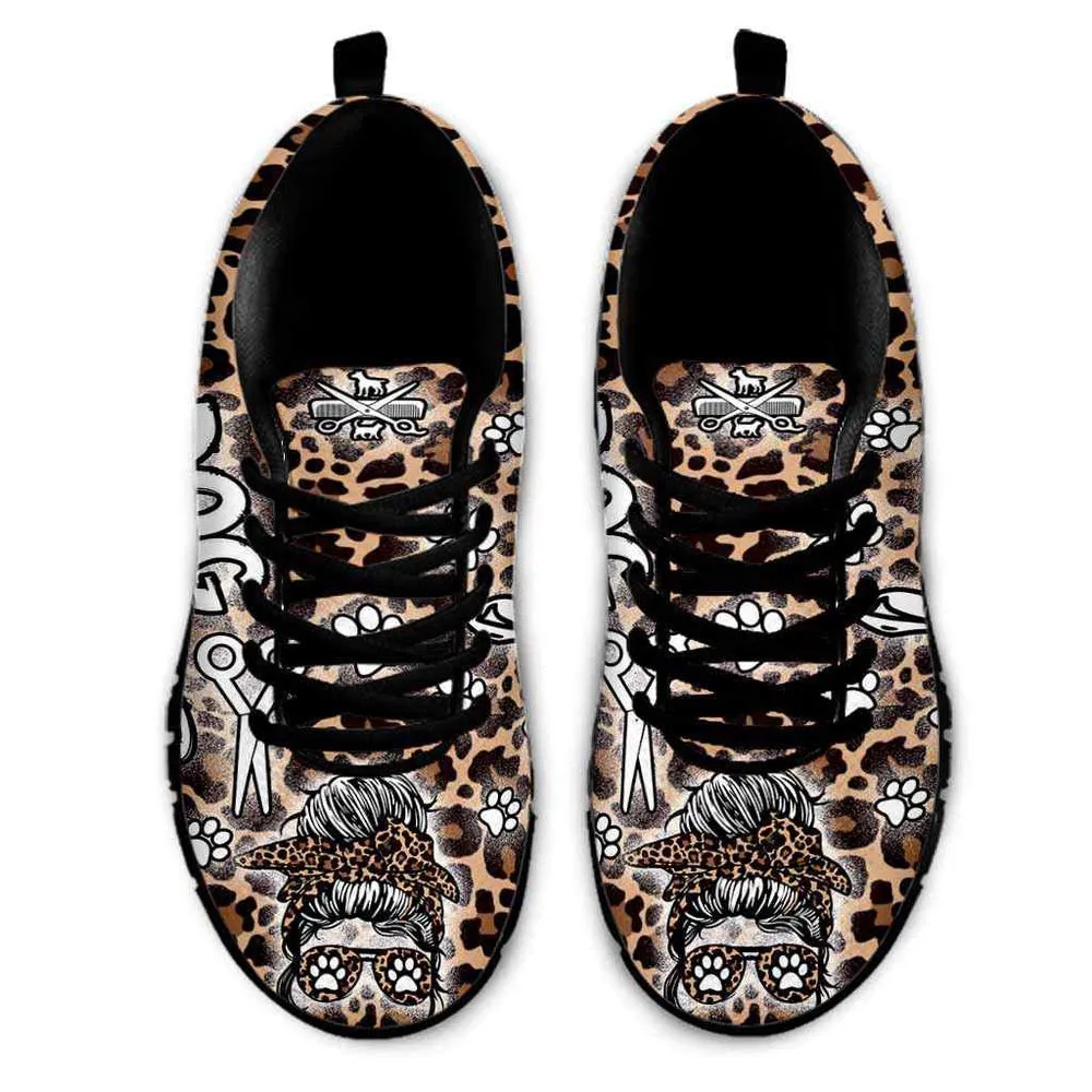 Dog Groomer Sneaker, Dog Groomer Leopard Sneakers Shoes, Best Running Shoes, Unique Gifts For Dog Lovers