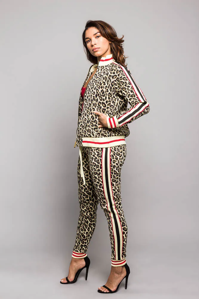 Fierce Leopard Track Suit Set