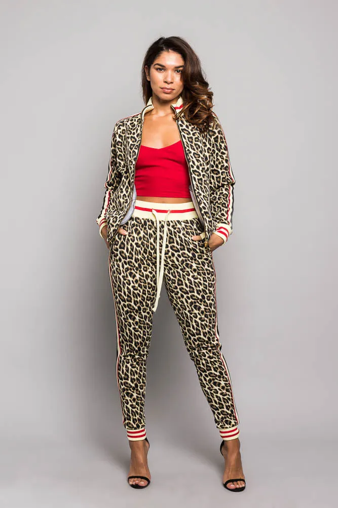 Fierce Leopard Track Suit Set