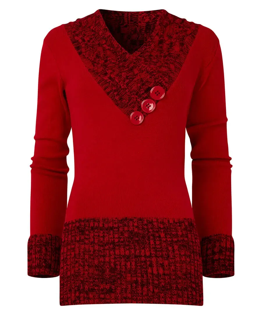 Joe Browns 10 Red Curiously Cosy Knit Jumper