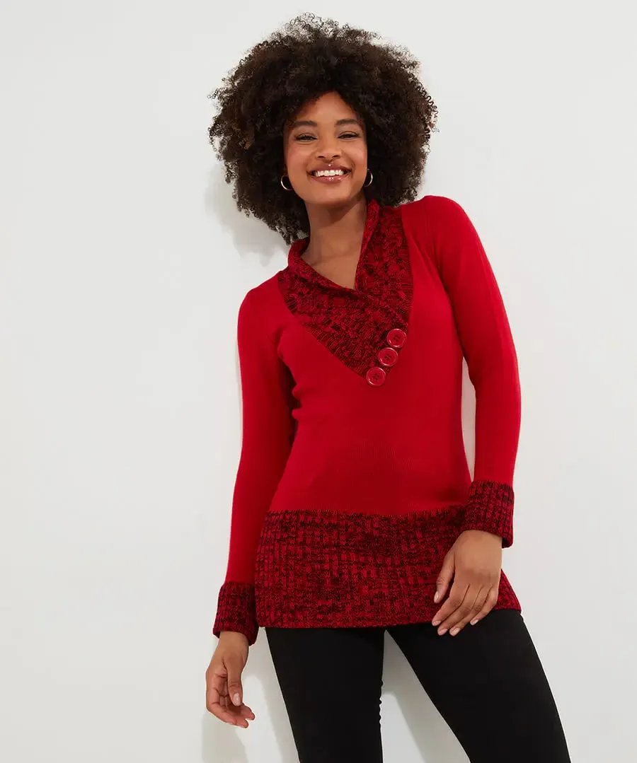 Joe Browns 10 Red Curiously Cosy Knit Jumper