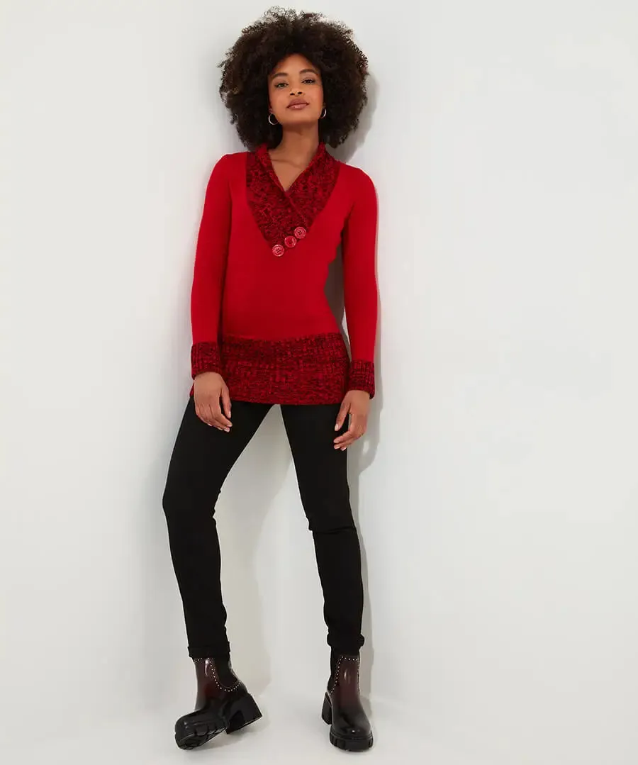 Joe Browns 10 Red Curiously Cosy Knit Jumper