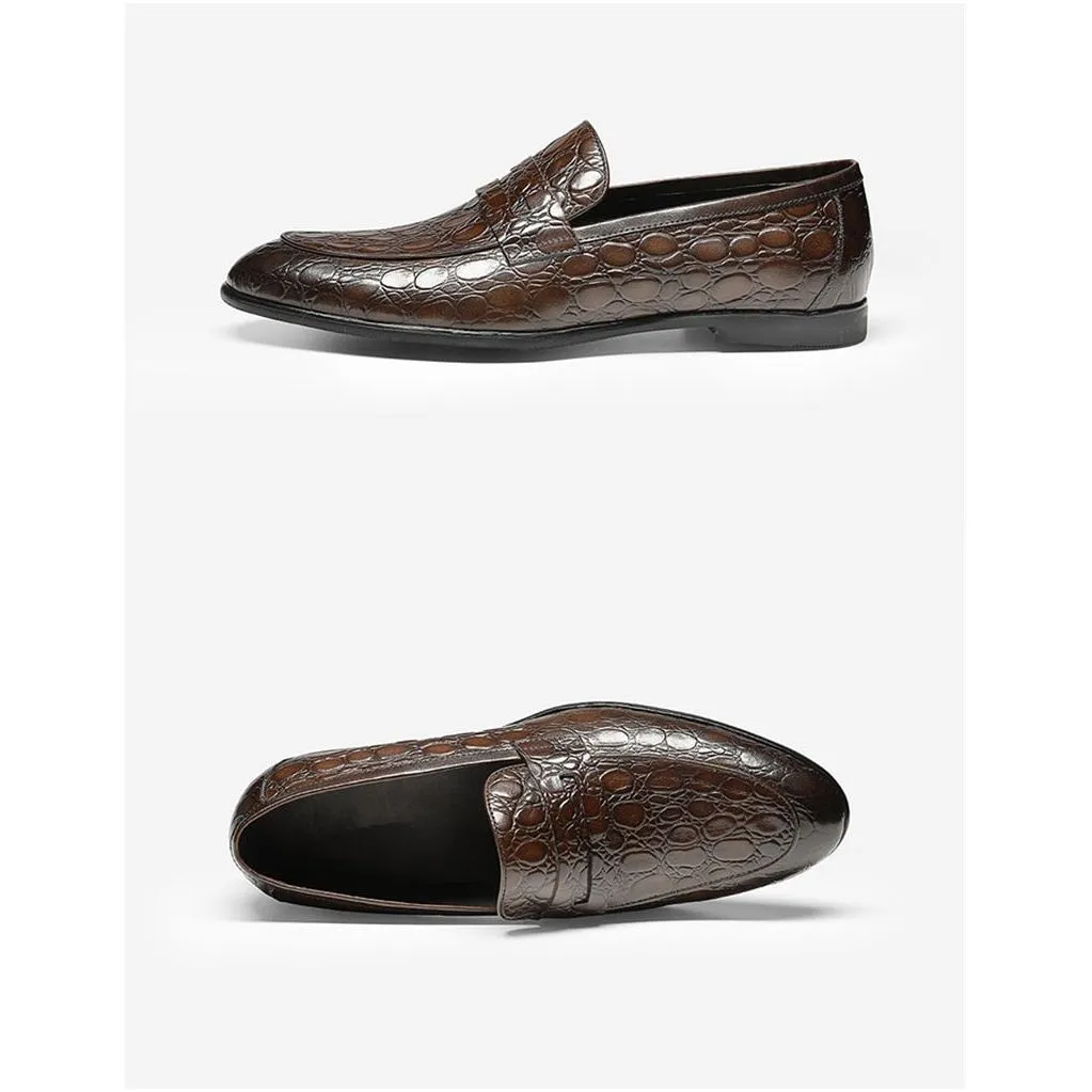 Luxury CrocTex Summer Slip-On Loafers