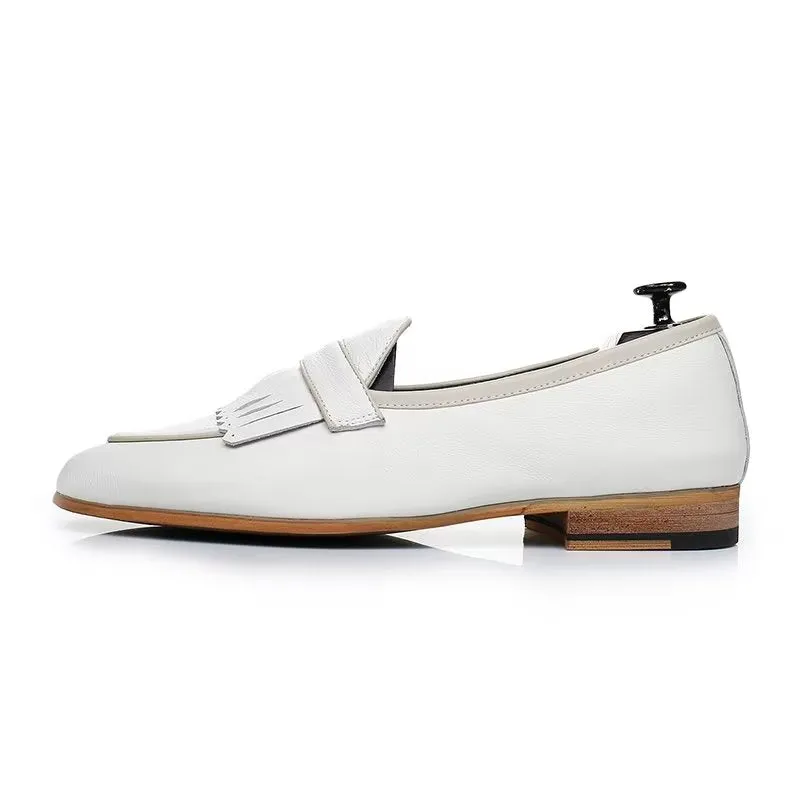 Luxury Tassel Leather Slip On Loafers