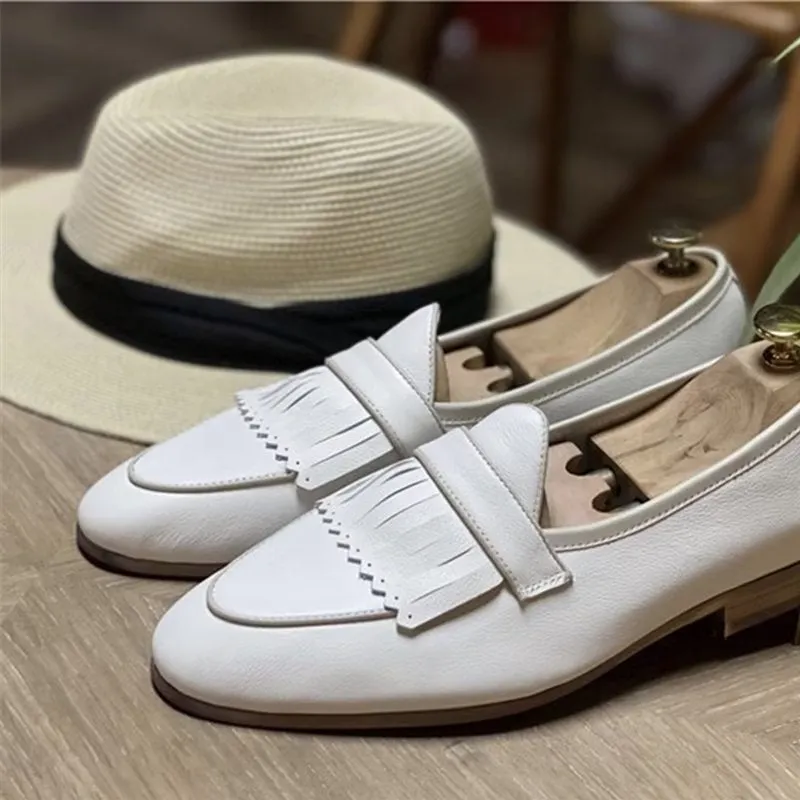 Luxury Tassel Leather Slip On Loafers