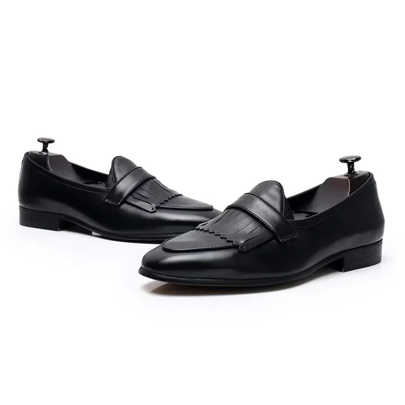 Luxury Tassel Leather Slip On Loafers