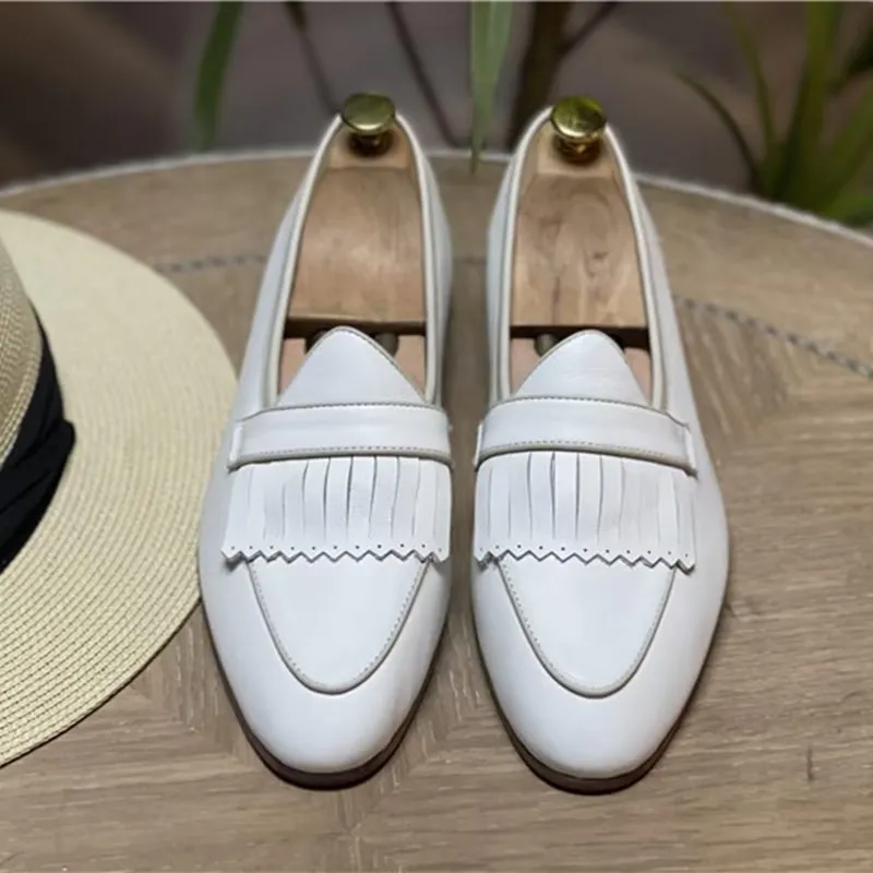 Luxury Tassel Leather Slip On Loafers