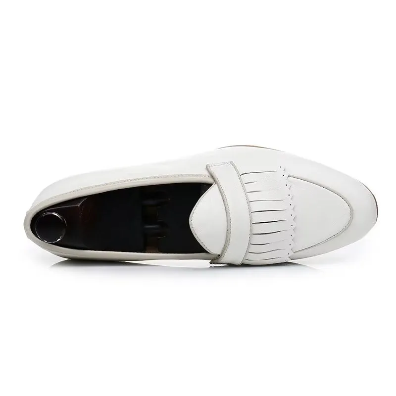 Luxury Tassel Leather Slip On Loafers