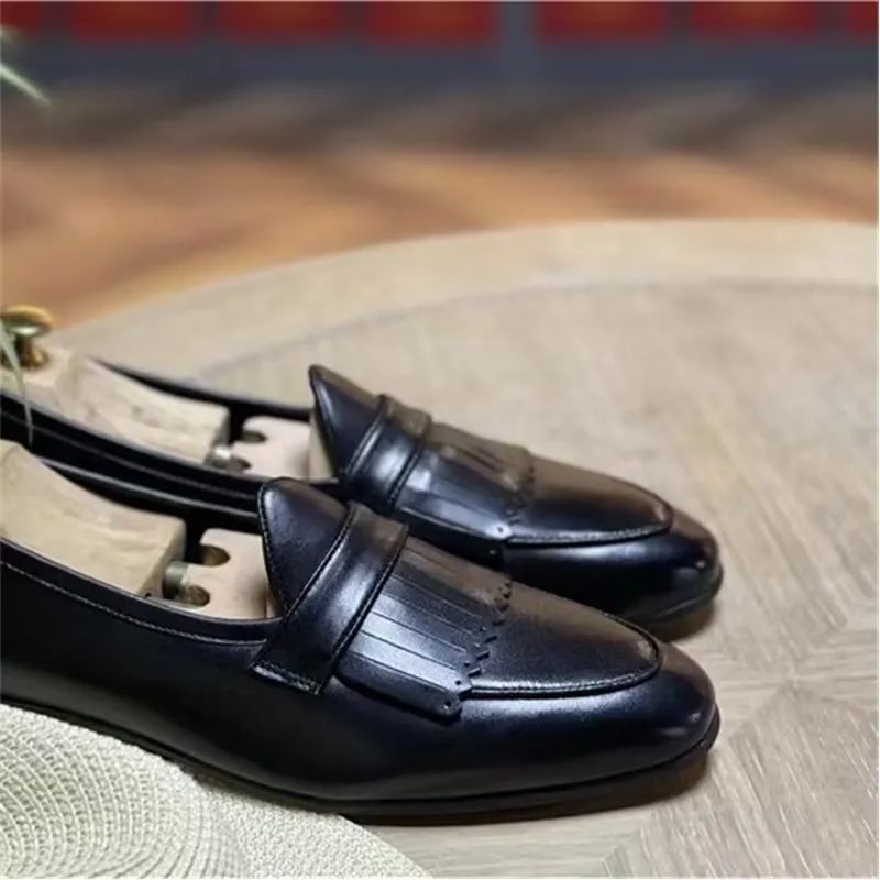 Luxury Tassel Leather Slip On Loafers