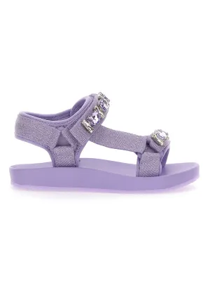 Monnalisa Hi-tech sandals with glam details-Purple