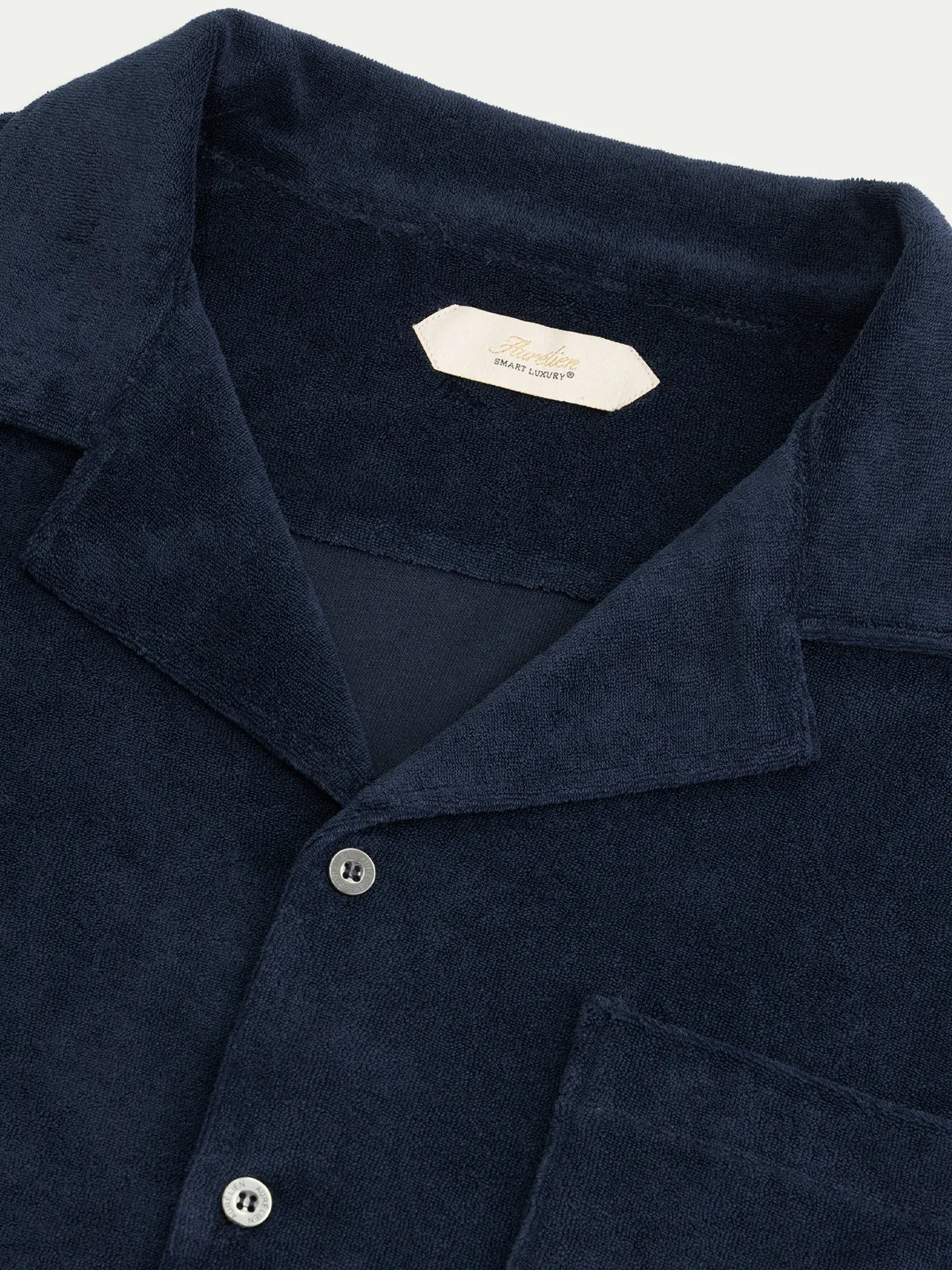 Navy Terry Towelling Resort Shirt