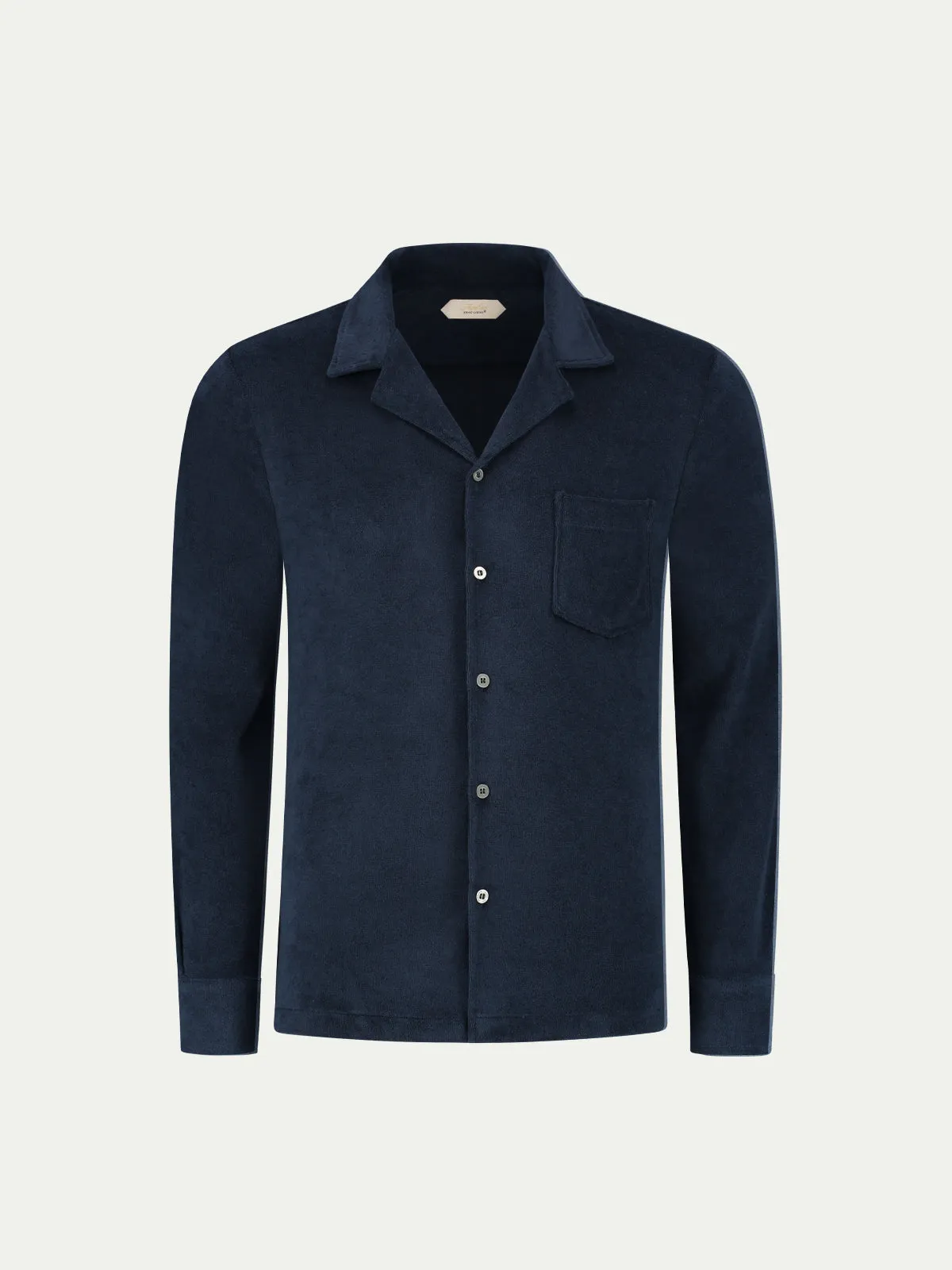 Navy Terry Towelling Resort Shirt