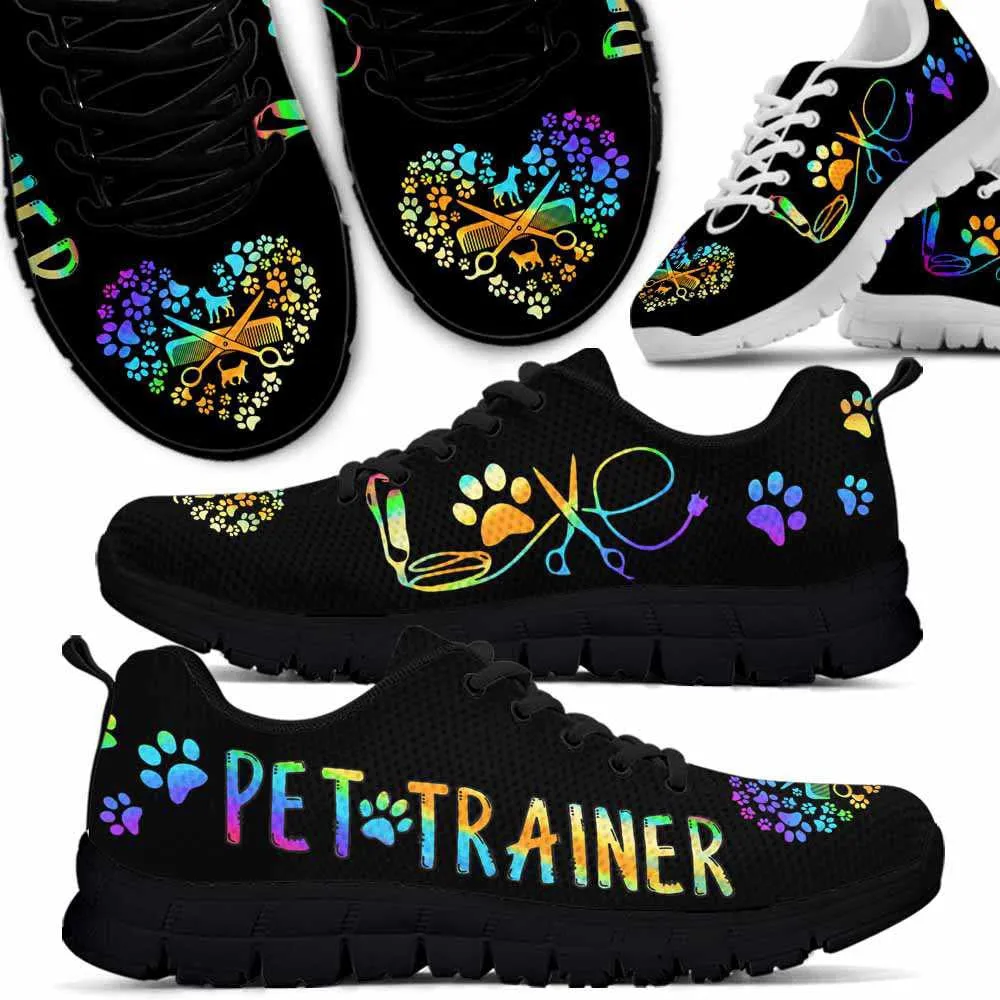 Pet Trainer Love Heart Sneakers Shoes, Dog Print Shoes, Best Running Shoes, Unique Gifts For Dog Lovers