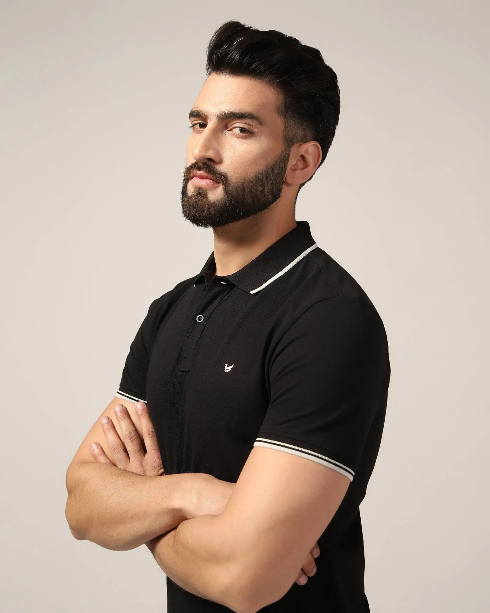 Polo Black Solid T-Shirt - Posh