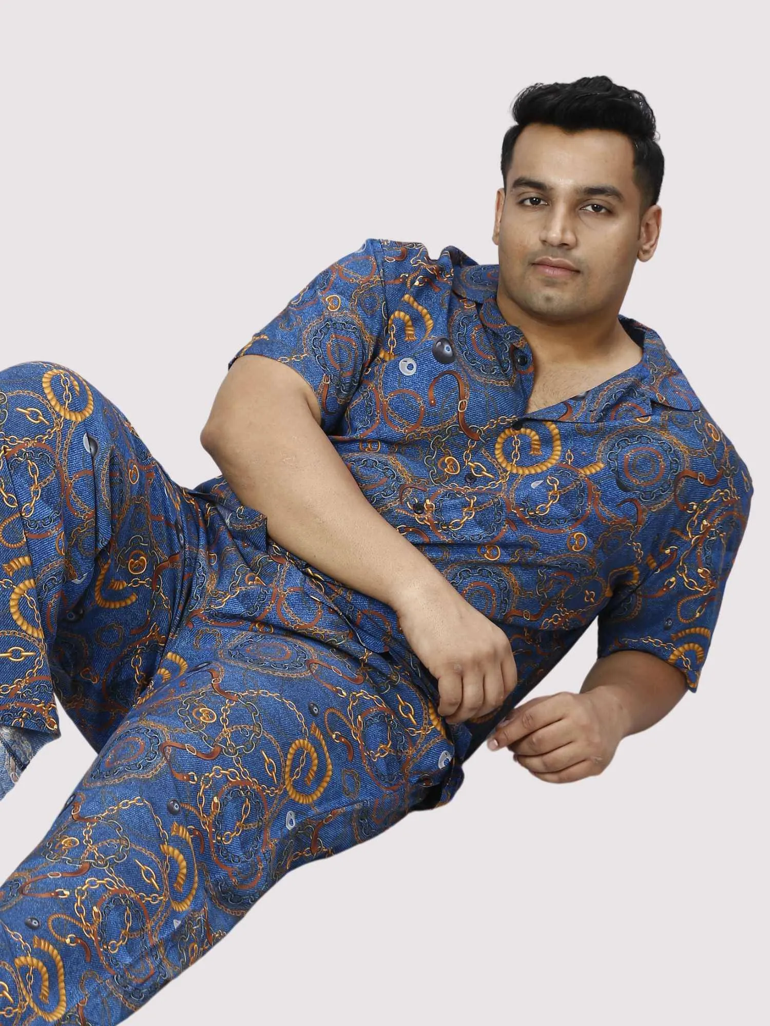 Royal Chains Digital Printed Full Co-ords Set Men's Plus Size