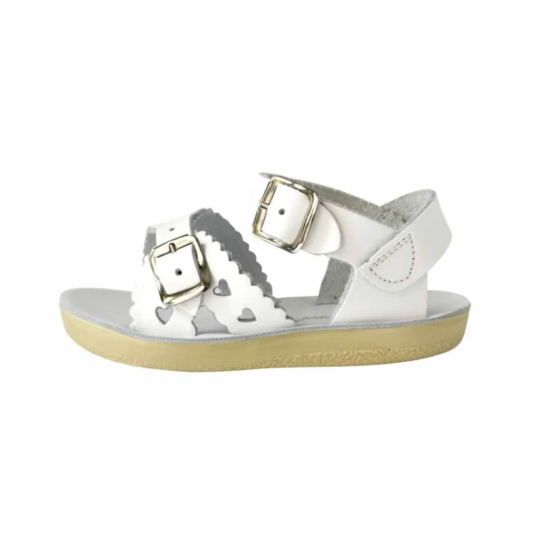 Salt-Water Sun-San Kids Sandals - Sweetheart - White