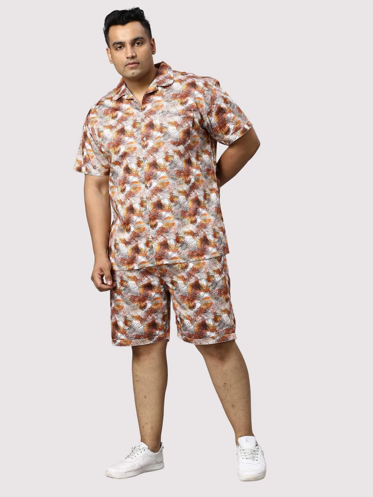 Sandstone Digital Printed Half Co-Ords Men's Plus Size