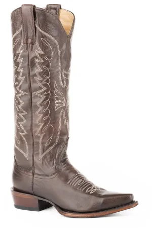 Stetson Womens Chocolate Leather Marisol Cowboy Boots