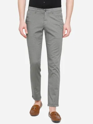 Stone Grey Solid Neo Fit Casual Trouser | Greenfibre