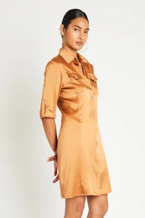 YVES SILK DRESS - COPPER